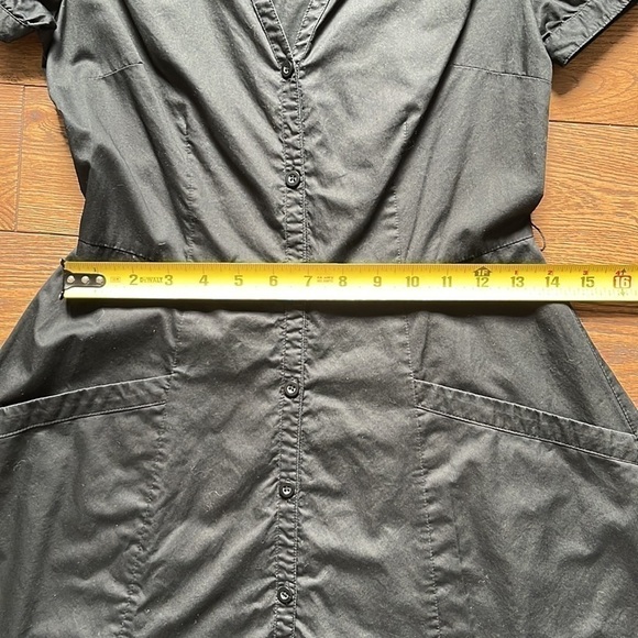 𝅺[h&m] Black Cotton Button up short dress - Picture 5 of 12